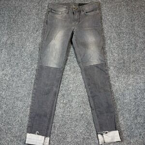 AllSaints Mast Fit Jeans Women's Size W26 Gray Skinny Stretch Cuffed Gray